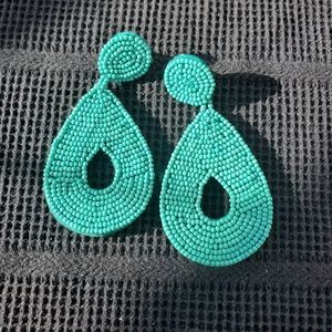 Beaded turquoise earrings